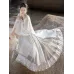 Hanfu, Spring–Summer Daily Tencel Stand-Collar Robe with Gauze Ma mian Skirt