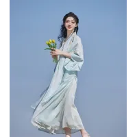 Hanfu, Qixiong-Style Flowing Han-Element Dress for Spring–Summer Daily Wear