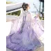 Ming-Style Cloud-Shoulder Hanfu with Sheer Embroidered Cape & Waist-High Pleated Skirt