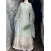 Spring/Summer Ming-Style Stand-Collar Hanfu with Sparkling Floral Embroidery & Horse-Face Skirt