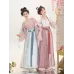 Printed Tang-Style Beizi & Eight-Slit Skirt Hanfu – Spring/Summer Daily
