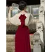 New Chinese-Style Horse-Face Skirt Hanfu – Commuter & Celebration Red Dress