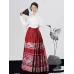 Hanfu, New Chinese-Style Ma mian Skirt Set with Airplane Sleeves for Daily Commuting