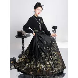 Hanfu, Office-Friendly Improved Ma mian Half-Skirt for Petite Daily Summer Wear