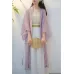 Lotus Language Song-Style Hanfu Set – Waist-High Pleated Skirt & Cardigan