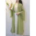 Lotus Language Song-Style Hanfu Set – Waist-High Pleated Skirt & Cardigan