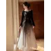 2025 Spring-Autumn Black Top & Redesigned Horse-Face Skirt Hanfu Two-Piece Set