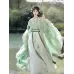 Qingdie Song-Style Hanfu – Waist-High Wide-Sleeve Top & Suspender Pleated Skirt
