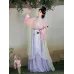 Song-Style Half-Sleeve Cross-Closure Hanfu Set with Printed Waist-High Skirt